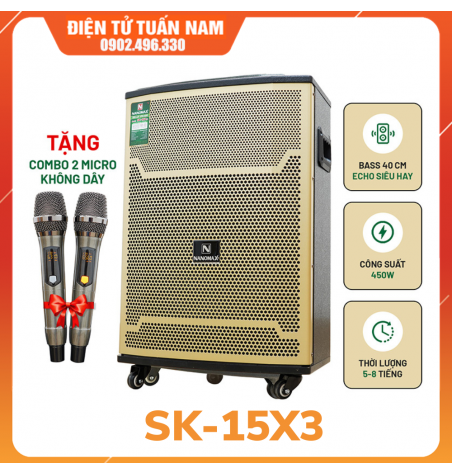 Loa Kéo Nanomax SK-15X3 Bass 40cm 450w Karaoke Bluetooth